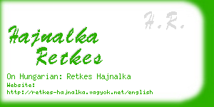 hajnalka retkes business card